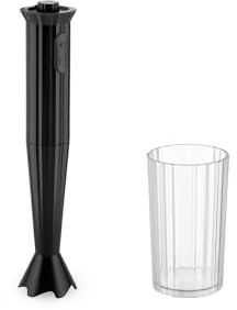 Alessi Plissé MDL10 B - Frullatore a Immersione di Design con Bicchiere Graduato, in Resina Termoplastica, Spina Europea 500W, Nero