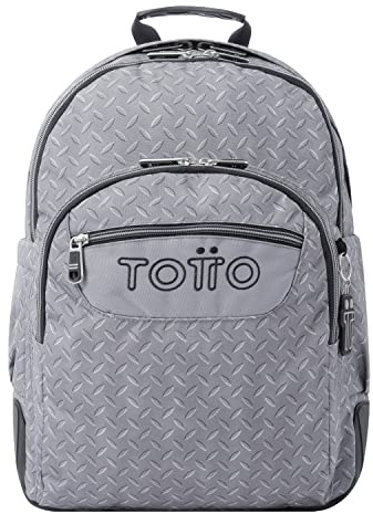 TOTTO Mochila Escolar Gris metálico - Crayoles