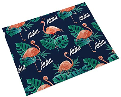 Manteles Individuales Tropical Azul Marino Mantel Individual Algodón y Lino Lavable Salvamanteles Individuales Resistente al Calor Bajoplatos Individuales Mesa Tapetes para Mesa 30x45cm 2 Pcs