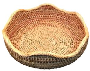 Uposao Panier De Service Corbeille à Fruits Panier D’Osier Rangement en Rotin Empilable Organisateur Tressé Naturel Boîte De Rangement Portable pour Cookies, Pain, Fruits
