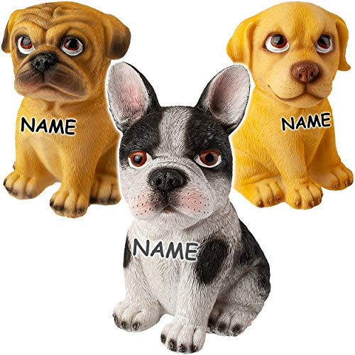 alles-meine.de GmbH 3 Stück große Spardose - Hund - 16 cm - mit Verschluss - incl. Namen - stabile Sparbüchse - aus Kunstharz/Polystone - Sparschwein - für Kinder & Erwachsen..