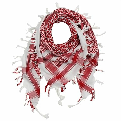 Desert Hawk Tactical BW Shemag Scarf, PLO Schal, Palästinenser Arafat-Tuch, 110x110 cm, 100% Baumwolle