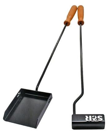 Premium Fireplace BBQ Pit Tools Set | Fire Poker, Tong, Brush and Shovel Included (Fire Poker and Shovel Included.)