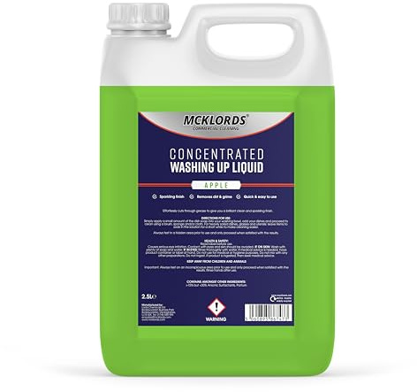 McKLords Commercial Concentrated Washing Up Liquid - Apple - 2.5 Litre