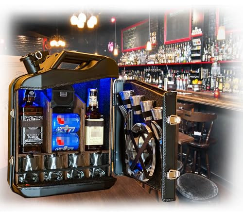 CNAOHGHN Schrank-Gasdosen-Bar, Whiskey-Bar, tragbare Weinkühler-Aufbewahrungsbox, mobiler Whiskey-Barschrank, originelle Geschenke für Ehemann, Vater, Männer