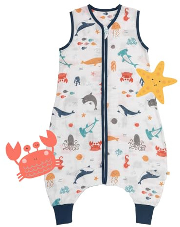 schlummersack Baby Kinder Schlafsack Sommer | mit Füßen, dünn, Sommerschlafsack, 0.5 Tog