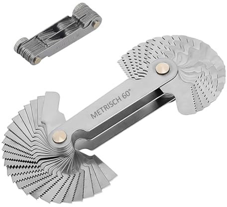 Screw Thread Pitch Cutting Gauge Tool, 1 Piece Metric & Imperial & US Screw Gauge, Stainless Steel Screw Thread Gauge Tool, 60°/55° Metric and Imperial Thread Pitch Cutting Gauge
