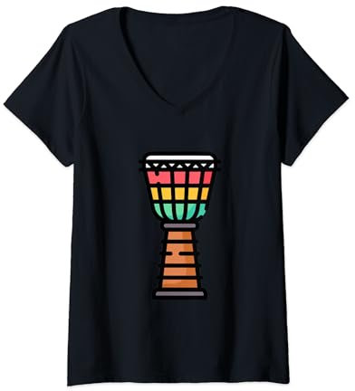 Damen Wirklich wie Djembe African Drums T-Shirt mit V-Ausschnitt