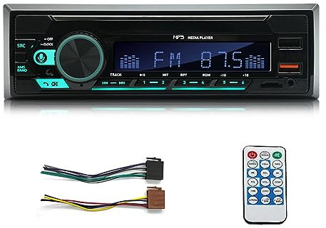 Fegtrtyoa 1 Set Auto Bluetooth Lettore MP3 Multifunzione Plug-in U Disk Autoradio + Multi-Color Funzione per Auto