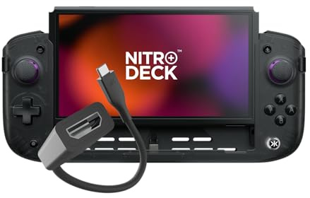 CRKD Nitro Deck+ with HDMI Adapter - Handheld Pro Controller for Nintendo Switch & OLED Model - TV Dockable - Programmable Sidekicks & Back Buttons - TruCollection System (Clear Black)