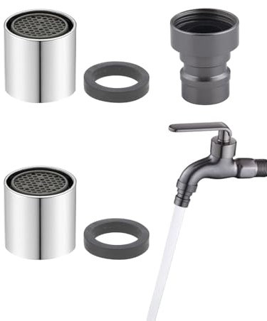 IPNSDON Zwei Wasserhahn-Sprudler-Einsätze (18m Innengewinde) plus eine ungleiche Drosselkopf-Tülle, Wasserhahn-Belüfter, Innengewinde, Belüfter-Mischdüse, Belüfter-Hahn