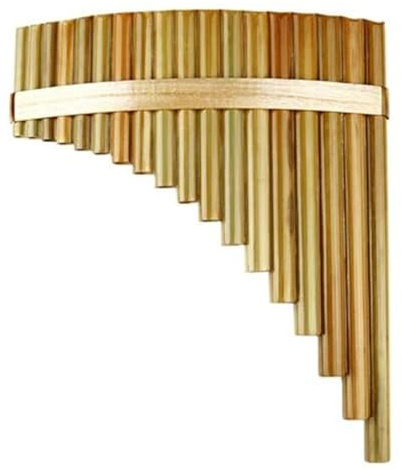 Panflöte aus Bambus 18 Pfeifen Panflöte F-Taste Panflöten Holzblasinstrument Traditionelles chinesisches Musikinstrument Bambus Panflöte(Left)