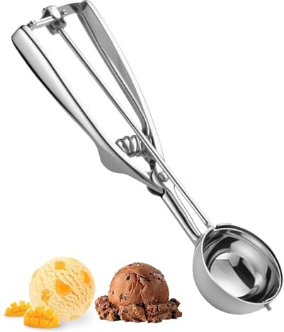 JYTDBCS Ice Cream Scoop Spoon, Cookie Scoop Ice Cream Scoops with Easy Trigger, Stainless Steel Ice Scoop Potato Scoop Cookie Scoops for Baking, Melon Baller Scoops for Food