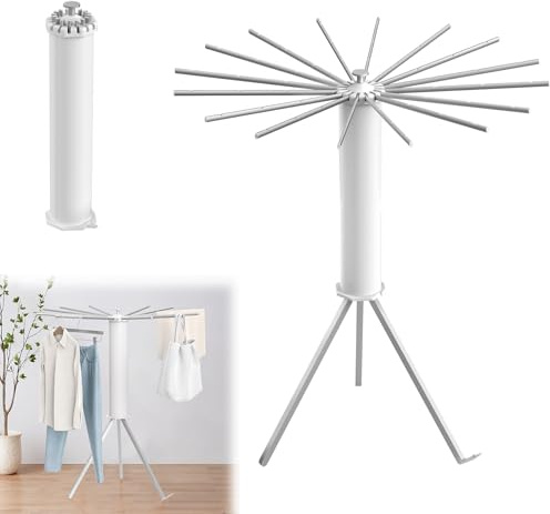UISEBRT Clothes Airer Portable Drying Rack Foldable Octopus Clothes Airer with Aluminium Rods Space Saving Drying Rack for Indoor Floor Clothes Airer Tower Clothes Airer for Balcony Bedroom