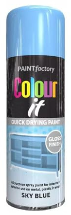 SDMAX Sky Blue Aerosol Spray Paint, Durable And Gloss Finish, Quick Drying, Long Lasting, Non-Cracking, Easy To Use, Lightweight And Portable, Multipurpose Use, 400ml (1PCS)