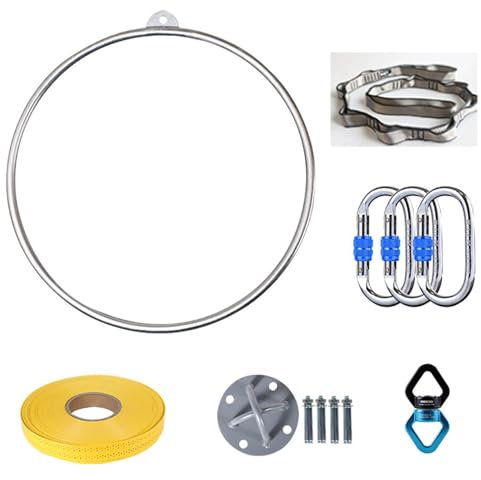 Komplettes Aerial Hoop Kit, Aerial Ringe Ausrüstung, Hoop Aerial Hoop Set, Single Point Edelstahl Hoop, Circus Hoop, Aerial Yoga Ausrüstung für Tanzstudio, Aerial Fitness,85cm-TubeDiameter3.2cm
