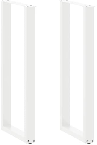 vidaXL Bartischbeine U-Form 2 Stk. Weiß 50x(110-111) cm Stahl