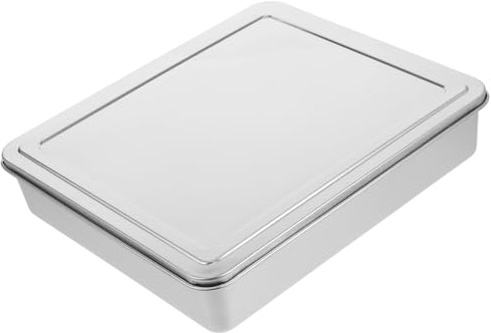 FONDOTIN Edelstahl Backform Mit Deckel 13.39X11.61X2.72In Rechteckige Kuchenform Antihaftbeschichtet Für Tiramisu Kuchen Aufläufe Vielseitiger Backbehälter Für Zuhause Und Gewerbe
