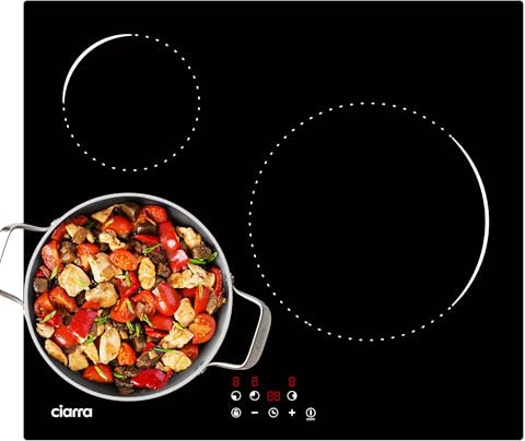 CIARRA Plaque Induction 3 Feux, Tables de Cuisson 60cm, 9 Niveaux de Puissance, Minuterie, Verrou Enfants, AWBBIH3-C