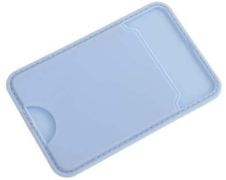 LIGIGWASH Portacarte Di Credito Adesivo Per Cellulare Tasca Posteriore, Supporto Smartphone Compatibile Con Dispositivi, Dimensione Media, Colore Azzurro Chiaro, Custodia Pratica Per Uso Quotidiano