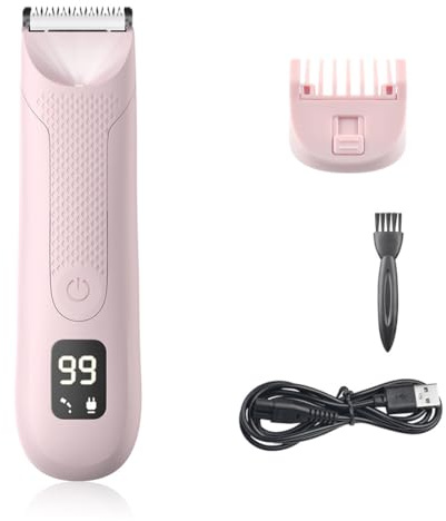 Elektrischer Intimrasierer für Männer, präziser Schnitt ohne Schnitte & Irritationen, wasserdicht für Nass- & Trockenrasur (Dusche & Reise), LED-Beleuchtung, lange Akkulaufzeit