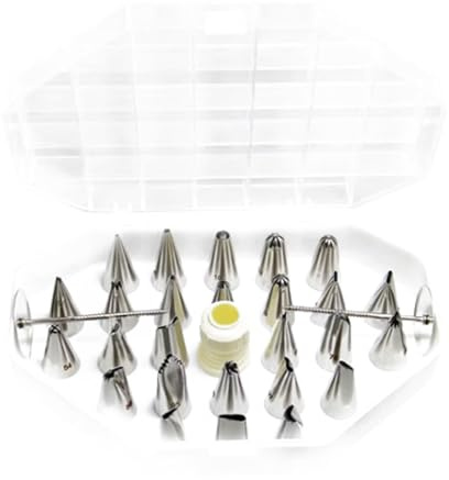 26-Piece Flower Cake Decorating Set Stainless Steel Piping Nozzle Molds Professional Baking Tools for Buttercream Roses
