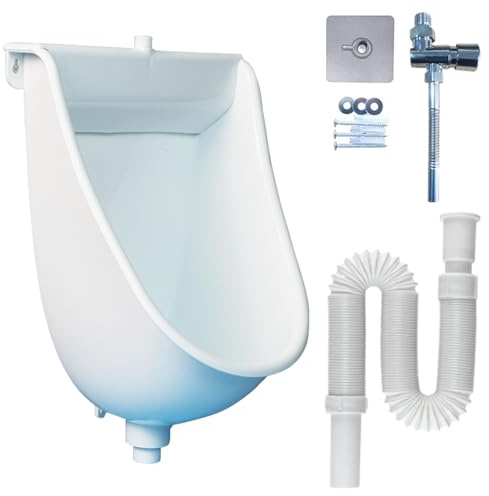 Urinal sin agua urinario para hombres montado en la pared | orinal de plástico, sin agua, separador de orina portátil para camping, jardín, sótano, obra, inodoro