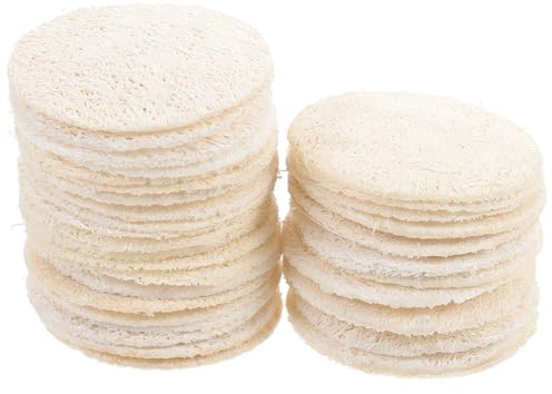 Alipis 36 Stück Natürliche Loofah Peelingpads für Gesichtsreinigung und Dusche Weich in Wasser aus Luffa Material zur Sanften Hautpflege und Porentiefenreinigung