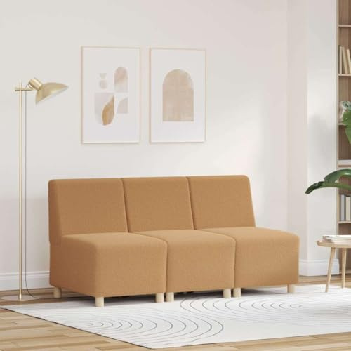 HETFTJN Cord Sitzbank ohne Armlehne 3er Set Beige 55x55x82 cm Cordstoff Modulares Sofa Ecksofa Wohnzimmer klein Couchgarnitur modernes Design für Living Room Corridor Bedroom