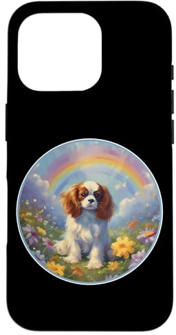 Cavalier King Charles Rainbow Bridge commémoratif coloré pour Chien Coque pour iPhone 16 Pro