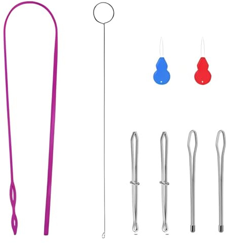 BDEPSTR Infila Ago a Mano,8 Pezzi Infila Coulisse,Include Pinzette Metalliche e Un Infila-Coulisse Flessibile,per Cinture, Felpe con Cappuccio, Fai da Te, Cucito, Forniture per Cucire