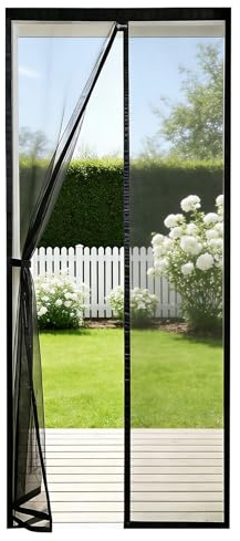 Sekey Zanzariera magnetica per porta del balcone, 90 x 230 cm, colore nero