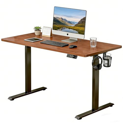 LLNWDNB Escritorio Elevable Eléctrico Función de Memoria con 3 Alturas Un Solo Motor Escritorio para Ordenador Mesa de Trabajo Ajustable en Altura para Oficina,Estudiar,Trabajar A,120CM
