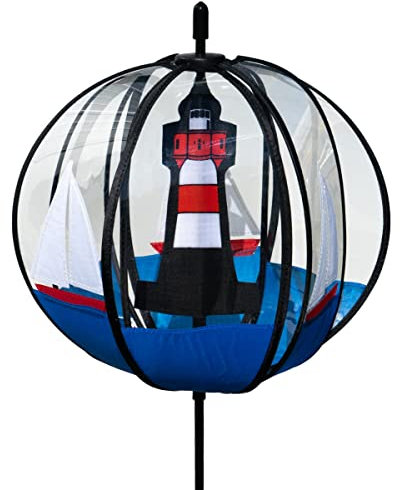 CIM Windspiel - Satorn 28 Lighthouse ROTER Sand - wetterbeständig - Durchmesser:Ø28cm - Gesamthöhe : 100cm - kugelgelagerte Aufhängung