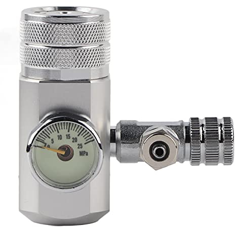 Pssopp Aquarium Druckminderer Druckregler CO2 Regler Aquarium CO2 Druckregler Ventil Aquarium CO2 Manometer CO2 Systemdruckregler für Aquarium System (W21.8)