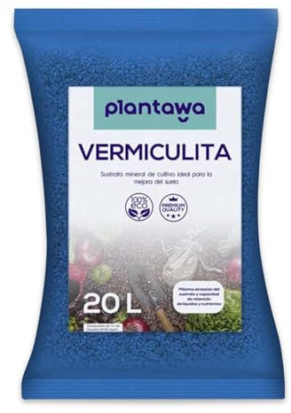 PLANTAWA Vermiculita Sustrato 20L | Vermiculita para Plantas y Huerto Urbano | Ideal para Semillas, Jardín y Cultivo en Macetas | Mejora la Retención de Agua y Aireación del Suelo | Abono Natural