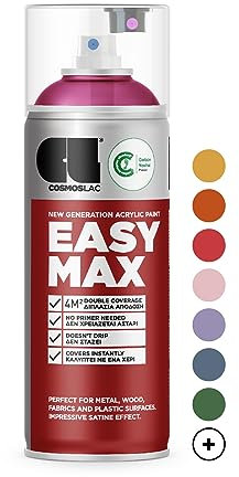 COSMOS LAC Sprühlack matt mit hoher Deckkraft - Spraydosen DIY Lack - Sprühfarbe Acryl Spray - Paint Farbspray Sprühdose Lackspray (RAL 4010 - telemagenta,matt)