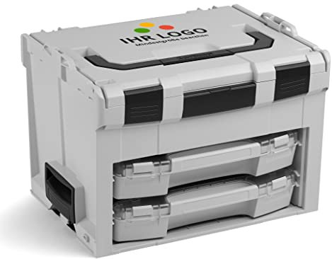 L-BOXX Sortimo LS-BOXX 306 grau Werkzeugkoffer Set inklusiv 2x i-BOXX leer | individuell anpassbar mit Ihrem Logo | Transportsystem Werkzeug