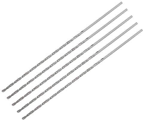 sourcing map 5Stk. Mini Mikro Spiralbohrer 1.5mm extra langer Metallbohrer 100mm Aluminiumlegierung