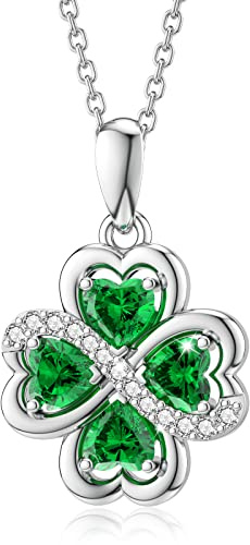 Kleeblatt Halskette Herz Anhänger für Damen Glücks Schmuck Geschenk | Kleeblatt Halskette mit Herzdesign, symbolisiert Glück und Liebe – ein besonderes Geschenk für Frauen