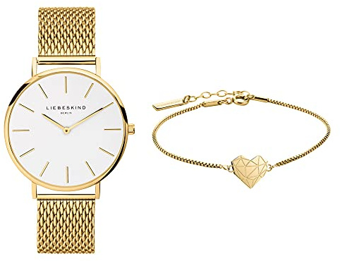 Liebeskind Berlin Set aus Armbanduhr und Armband LS-0103-MQB IP gold