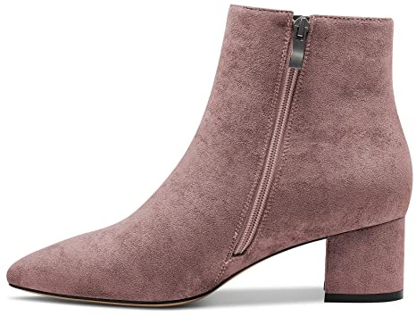 Castamere Donna Chunky Blocco Basso Gattini Tacco Heel Chiusa a Punta Stivaletti Slip-on Cerniera Ufficio Classico Dress Stivali Beige Scamosciato 37 EU