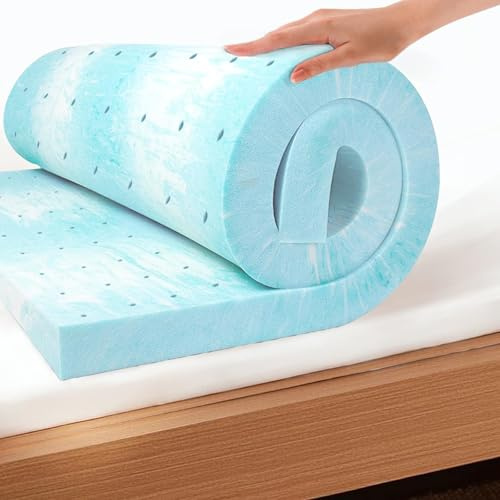 EGO Topper 4 Inch Full Memory Foam Mattress Topper, Gel Foam Mattress Topper for Pressure Relief, Ventilated Design Bed Topper in a Box, CertiPUR-US Certified, 54×75, Medium