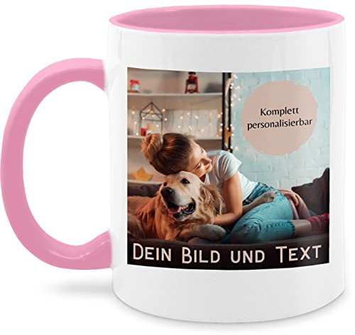Tasse Tassen 325ml - eigenem - Foto Bild Geschenk I Dein Bild und Text - 325 ml - Rosa - fototasse customized mug with photo selbst drucken logo kaffeebecher bildtasse freundschaftstasse