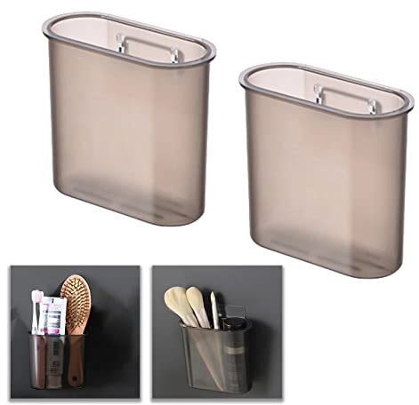 Zahnbürstenhalter Wand Befestigte,2-Pcs Elektrische Zahnbürstenhalter Wand Befestigte Zahnbürstenhalter Wand Bad zahnbürsten Halter Wand Zahnputzbecherhalter ohne Bohren, (5-Transparent schwarz)