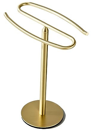 Gold Hand Towel Holder Stand, Free-Standing Towel Rack, SUS304 Stainless Steel Towel Bar Rack Stand, Tower Bar for Bathroom Kitchen Vanity Countertop…