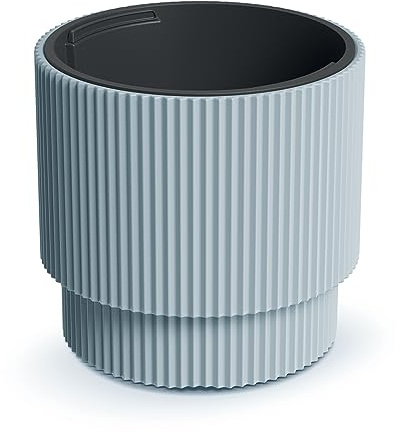 Tymar Blumentopf mit Einsatz, Blumenkübel aus Kunststoff, Übertopf, Pflanzkübel Gross (DBMIN Grau,ø 40 cm)