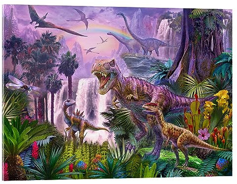 Posterlounge Dinos im Urwald Acrylglasbild von Jan Patrik Krasny 40 x 30 cm Wandbilder Wanddeko