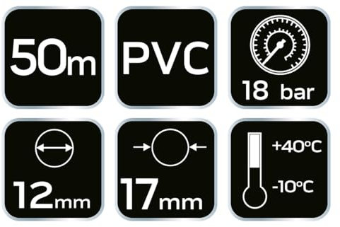 NEO TOOLS Manguera de aire comprimido 12-081 12mm 17mm 50m