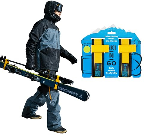 Porte-Skis et bâtons de Ski SKI-N-GO - Jaune, M